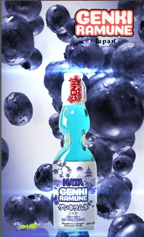 We are happy to intoduce Blueberry Collagen Ramune with 2 grams of Collagen protein! Genki Ramune - where health meets happiness!