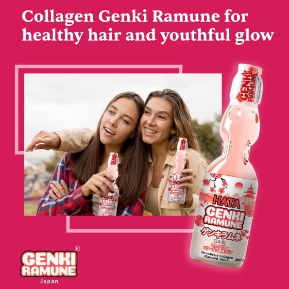 Now you can enjoy your favorite ramune with a healthy ingredient 'Collagen' in it! Sip the fun in healthy way!