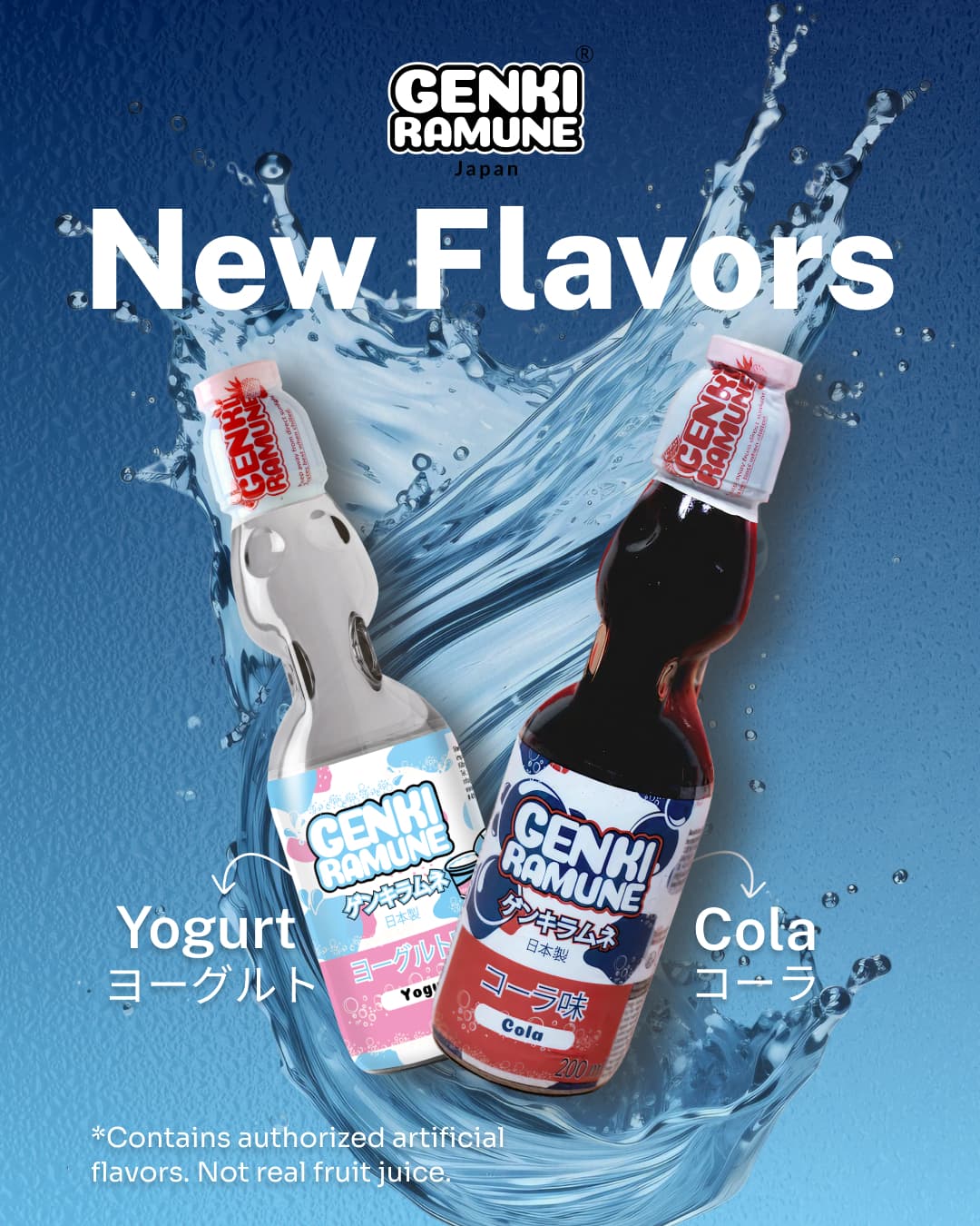 New pops. New vibes. 💥  Say hello to our latest Genki Ramune flavours —  🥛 Yogurt Flavor & 🥤 Cola Flavor  Iconic Japanese fizz, now even more fun. Which one are you popping first?