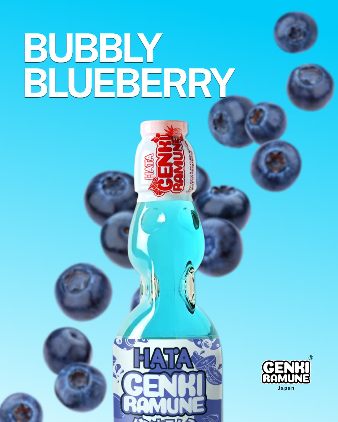 Bubbly Blueberry Hata Genki Ramune